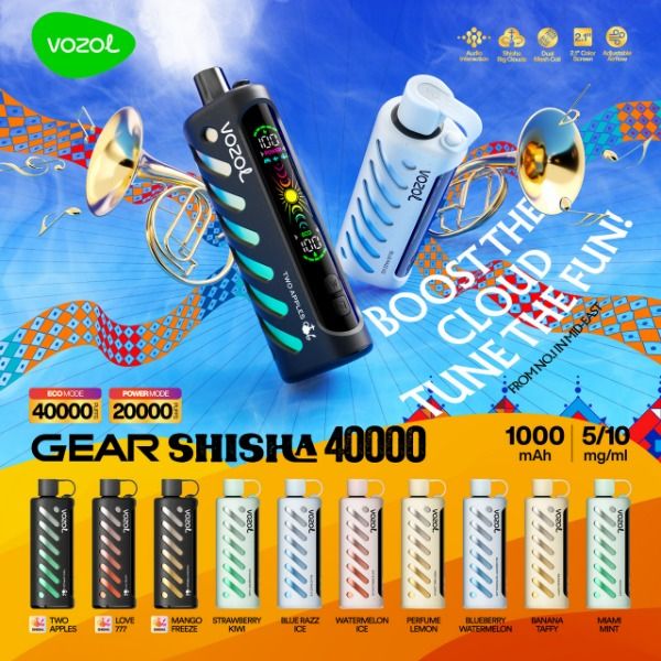 VOZOL GEARS SHISHA DISPOSABLE 40000 PUFFS 5CT