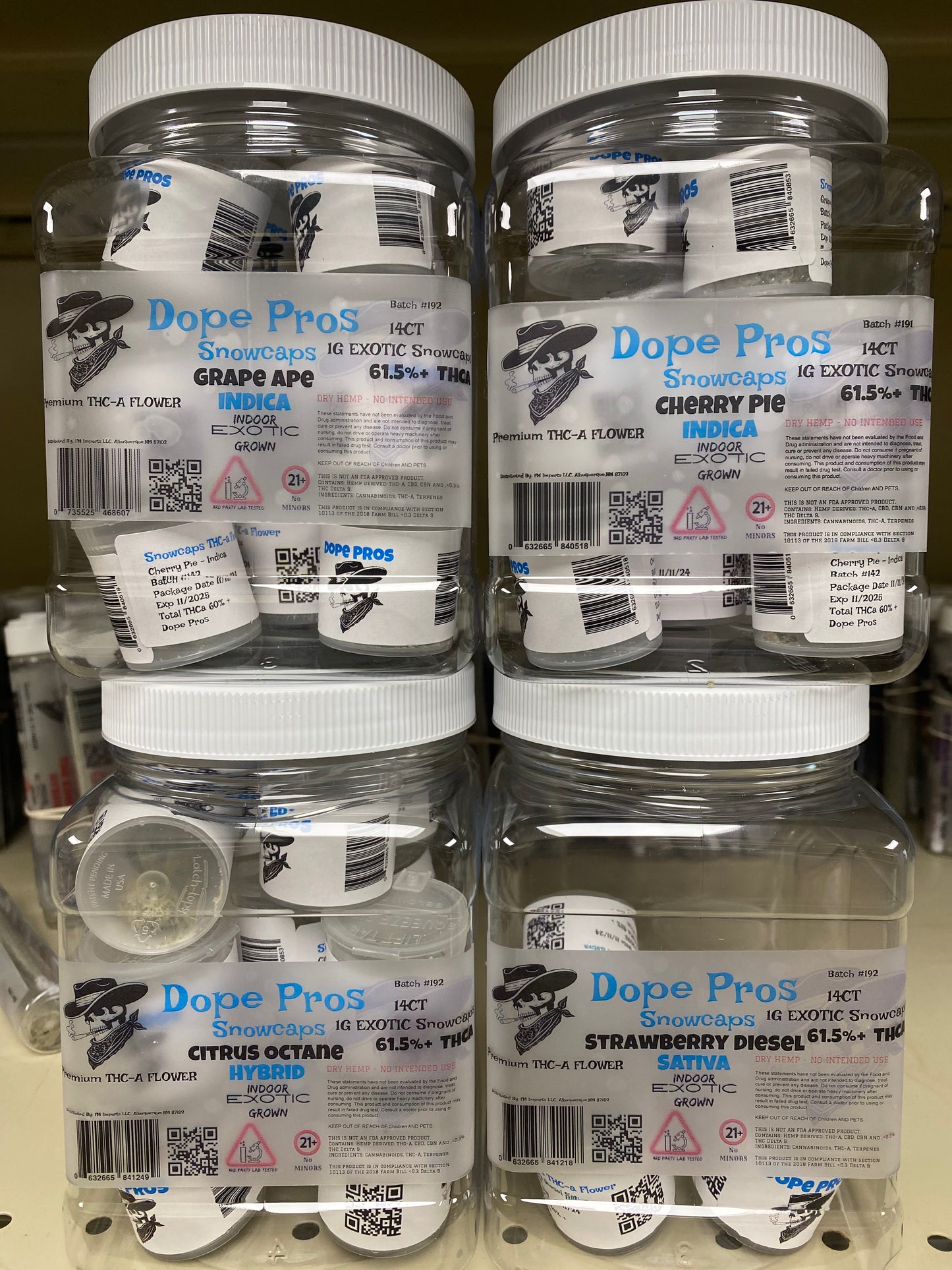 DOPE PROS SNOWCAPS 1G, 14CT 61.50%THCA