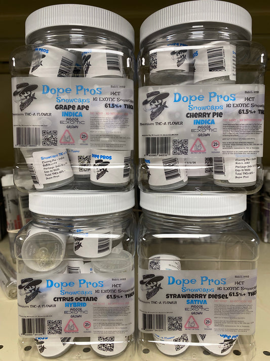 DOPE PROS SNOWCAPS 1G, 14CT 61.50%THCA