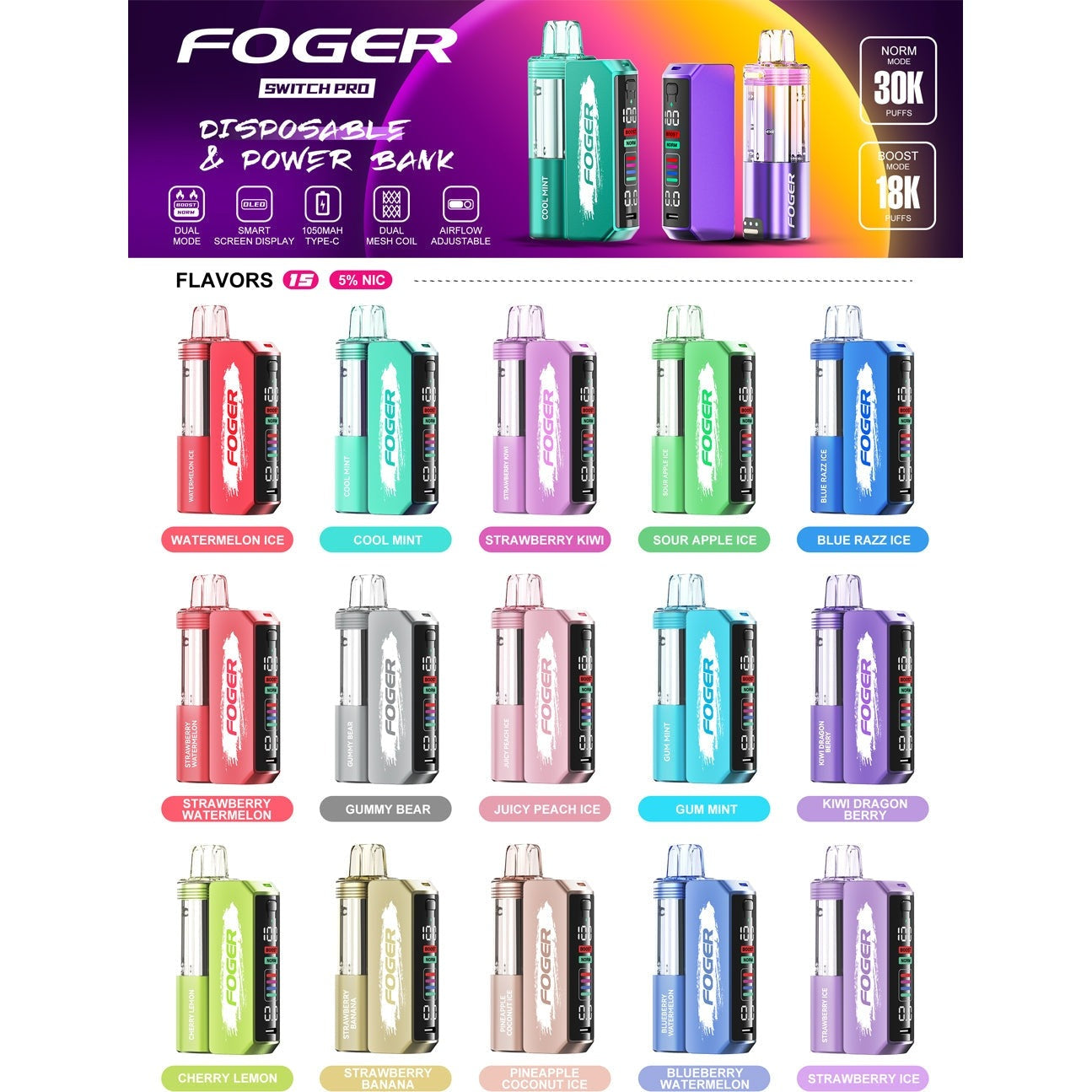 FOGER SWITCH PRO 30K KIT 5CT