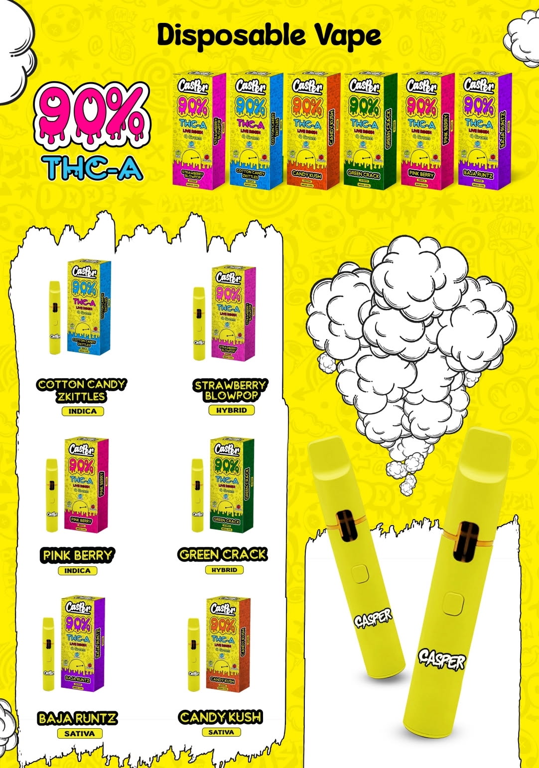 CASPER THC-a 4G LIVE ROSIN DISPOSABLE 5CT