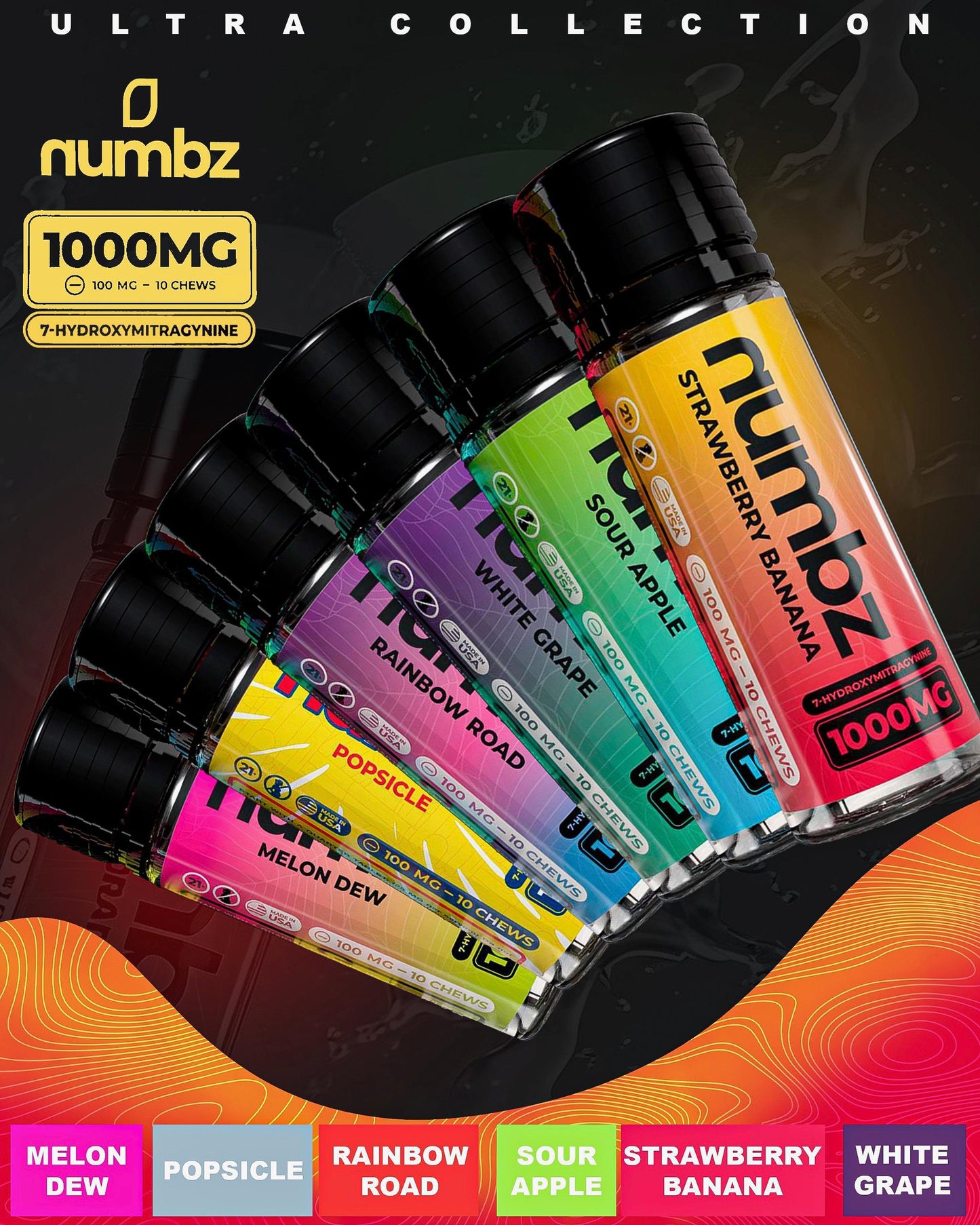 NUMBZ 1000MG 10 CHEWS 7-HYDROXYMITRAGYNINE 5CT