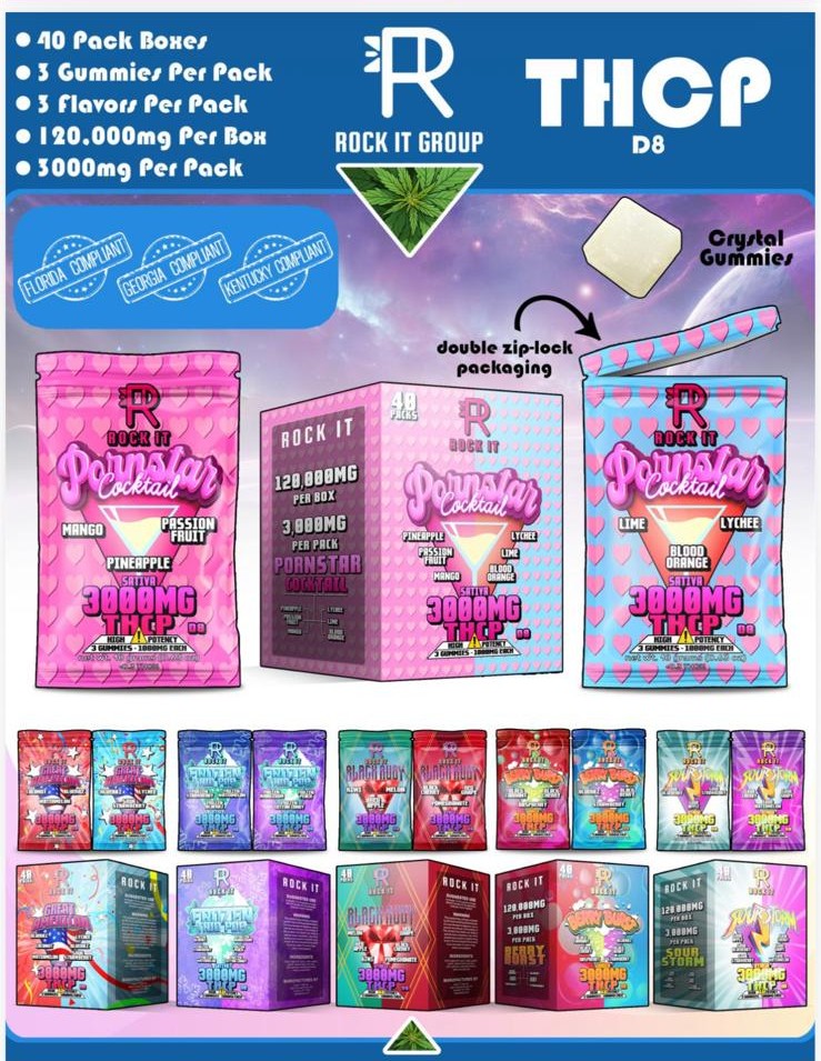 ROCK IT 3PK 3000MG THCP + D8 GUMMIES 40CT