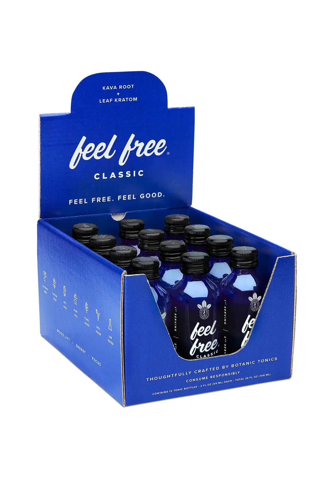 FEEL FREE KAVA PLANT BASED ROOT SHOTS 2OZ 12CT