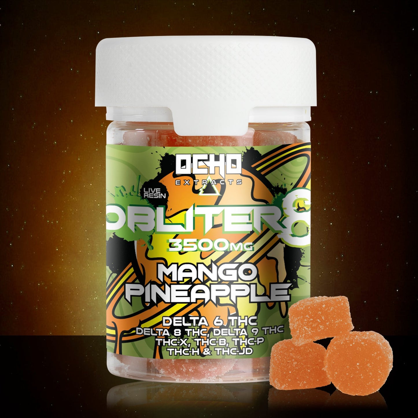 OCHO EXTRACTS - DELTA 6 OBLITER8 3500 MG LIVE RESIN GUMMIES - 20 PC/JAR