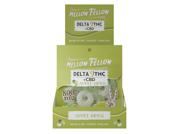 MELLOW FELLOW D9+CBD RINGS 800MG BAG