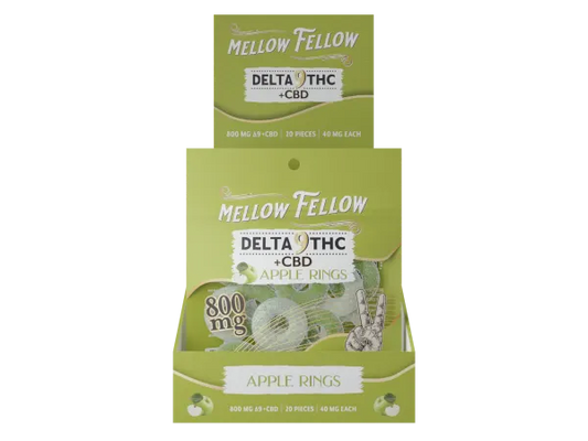 MELLOW FELLOW D9+CBD RINGS 800MG BAG