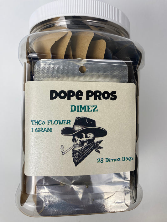 DOPE PROS 1G THCA FLOWER TUB 28CT DIMEZ