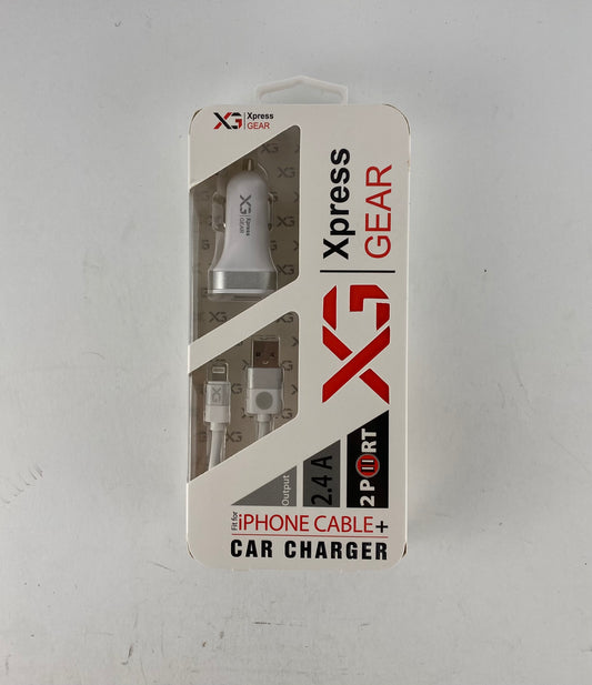 XG IPHONE 2.4 mAh DUAL CAR CHARGER/CABLE