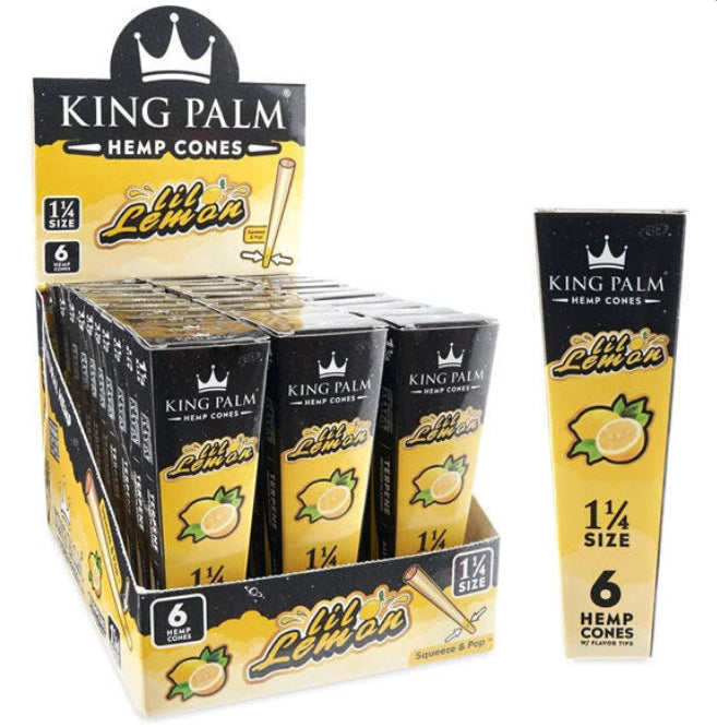 KING PALM HEM;P CONES 1 1/4 6PK 30CT - LIL LEMON