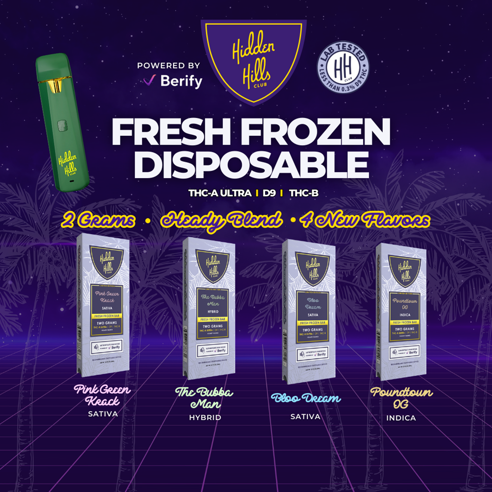 Hidden Hills Fresh Frozen Heady Blend Disposable, 2g/5CT