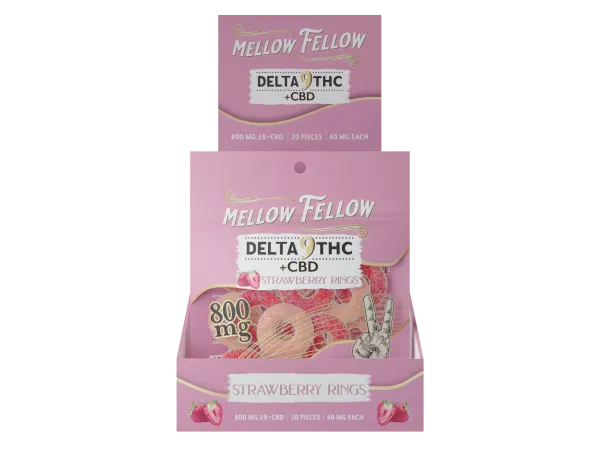 MELLOW FELLOW D9+CBD RINGS 800MG BAG