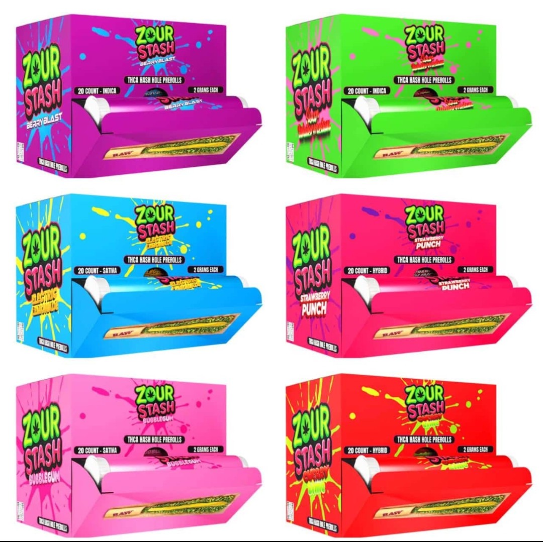 ZOUR STASH 2G THCA HASH HOLE PRE ROLLS 20CT