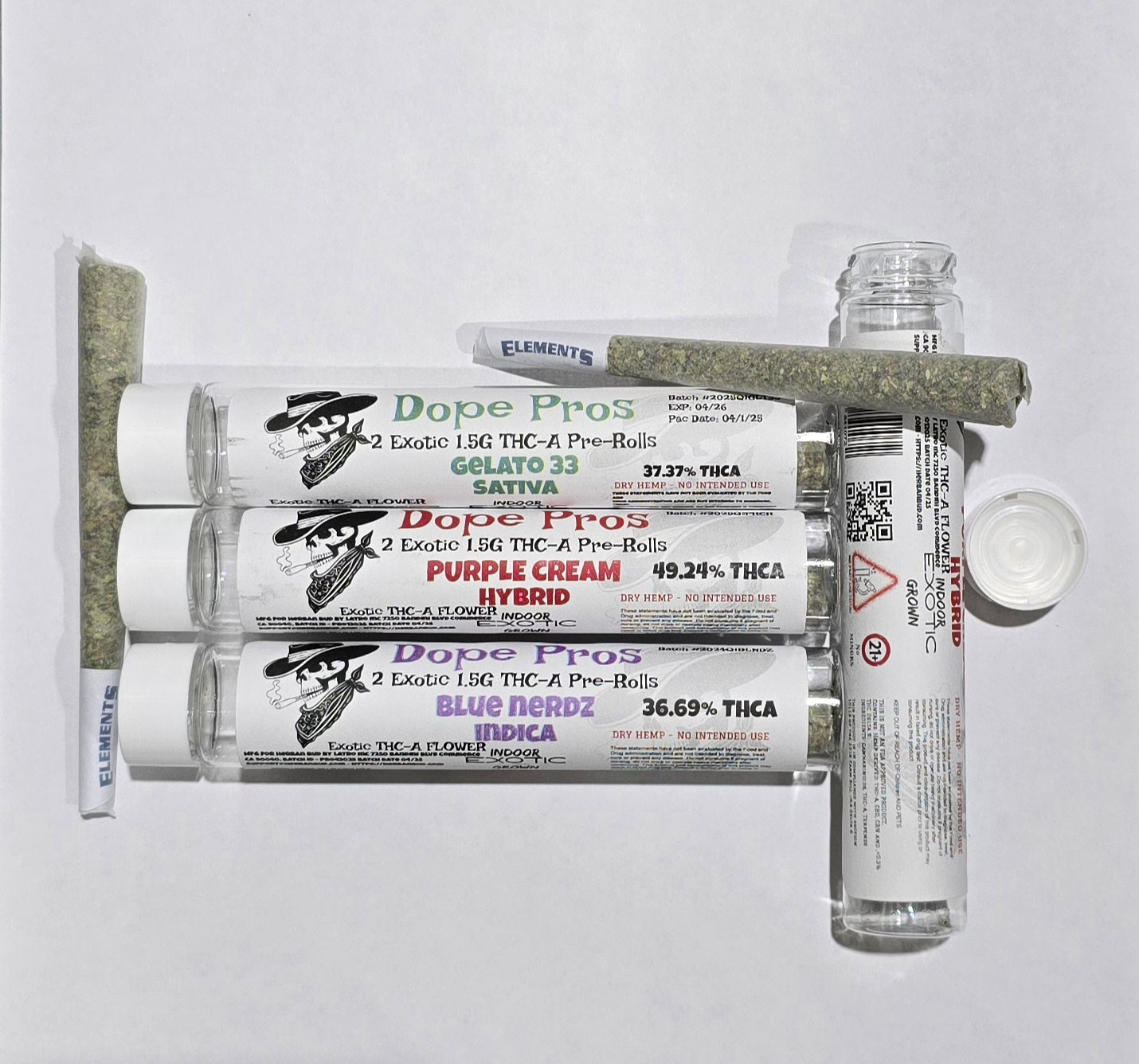 DOPE  PROS EXOTIC DUAL 1.5G EACH THCA PRE ROLLS