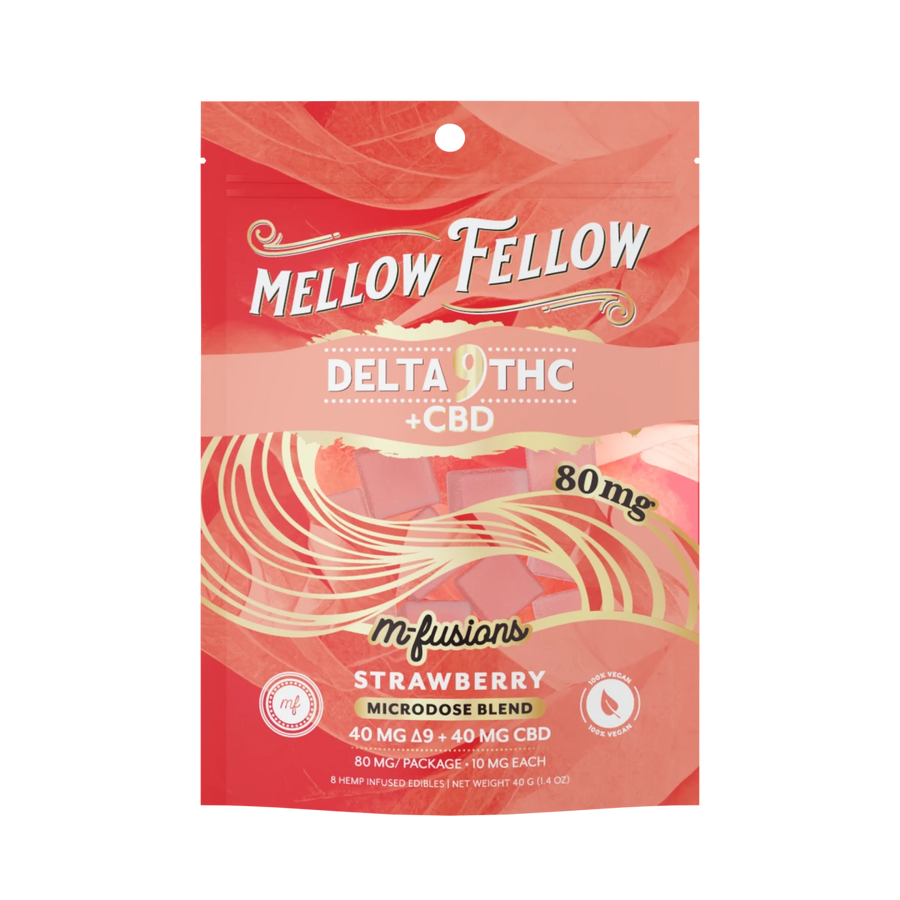 MELLOW FELLOW MICRODOSE MICRODOSE 80MG, D9 + CBD GUMMIES 6CT