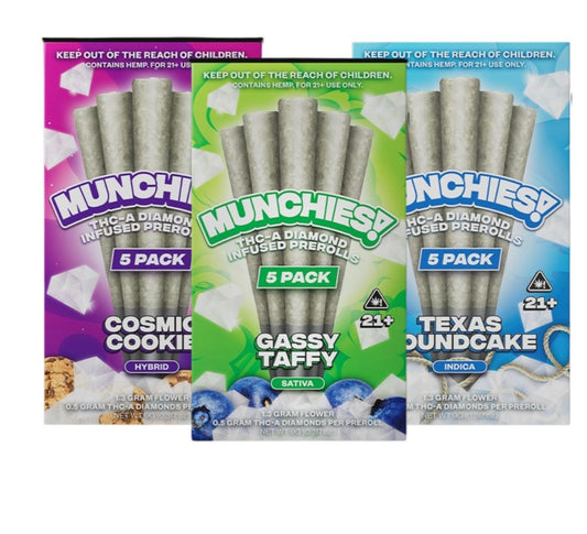 MUNCHIES 5PK THCA DIAMOND PRE ROLLS 10CT