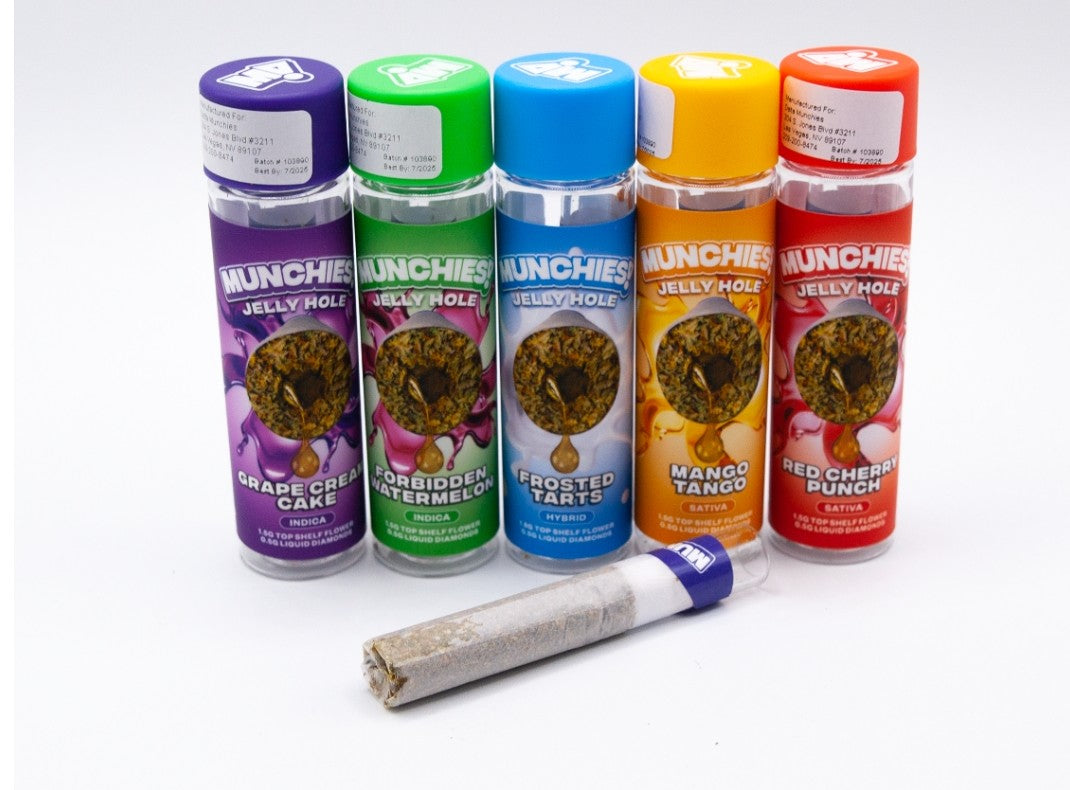 MUNCHIES 2G THCA JELLY HOLES PRE ROLL 10CT (Glass Tip)