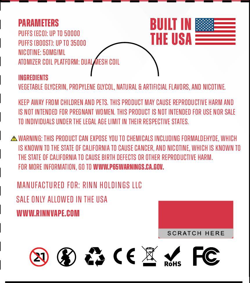 RINNBAR DISPOSABLE 50k 5CT [SB2024]