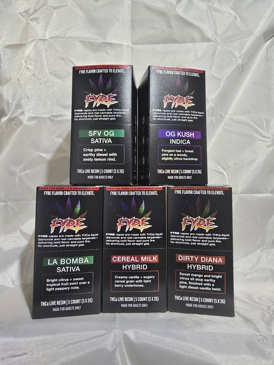 FYRE 2G THCA LIVE RESIN DISPOSABLE 5CT