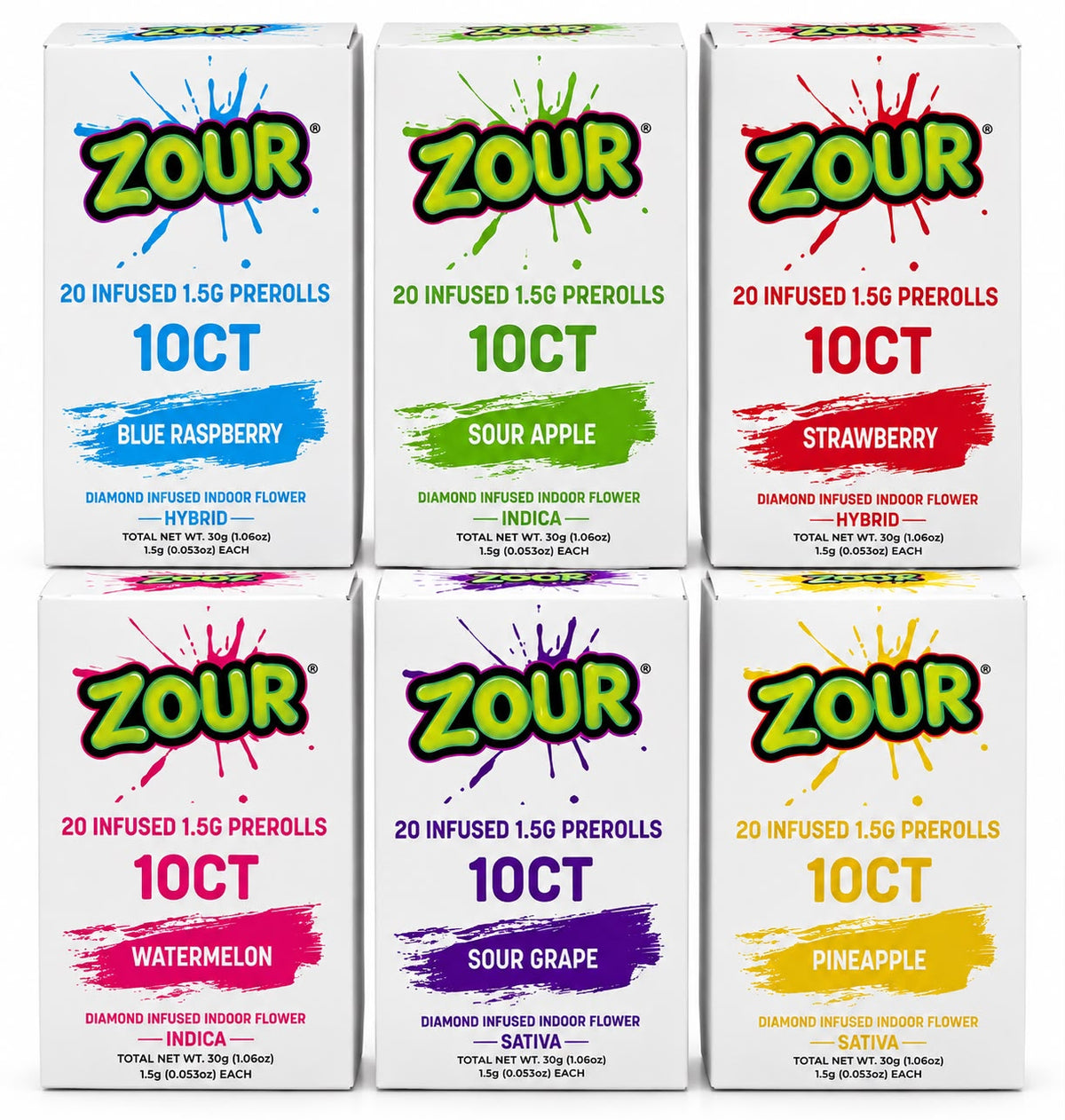 ZOUR 1.5G DIAMOND INFUSED CBD 10CT