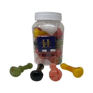 HELIOS 4” GLASS HAND PIPE 22PCS JAR