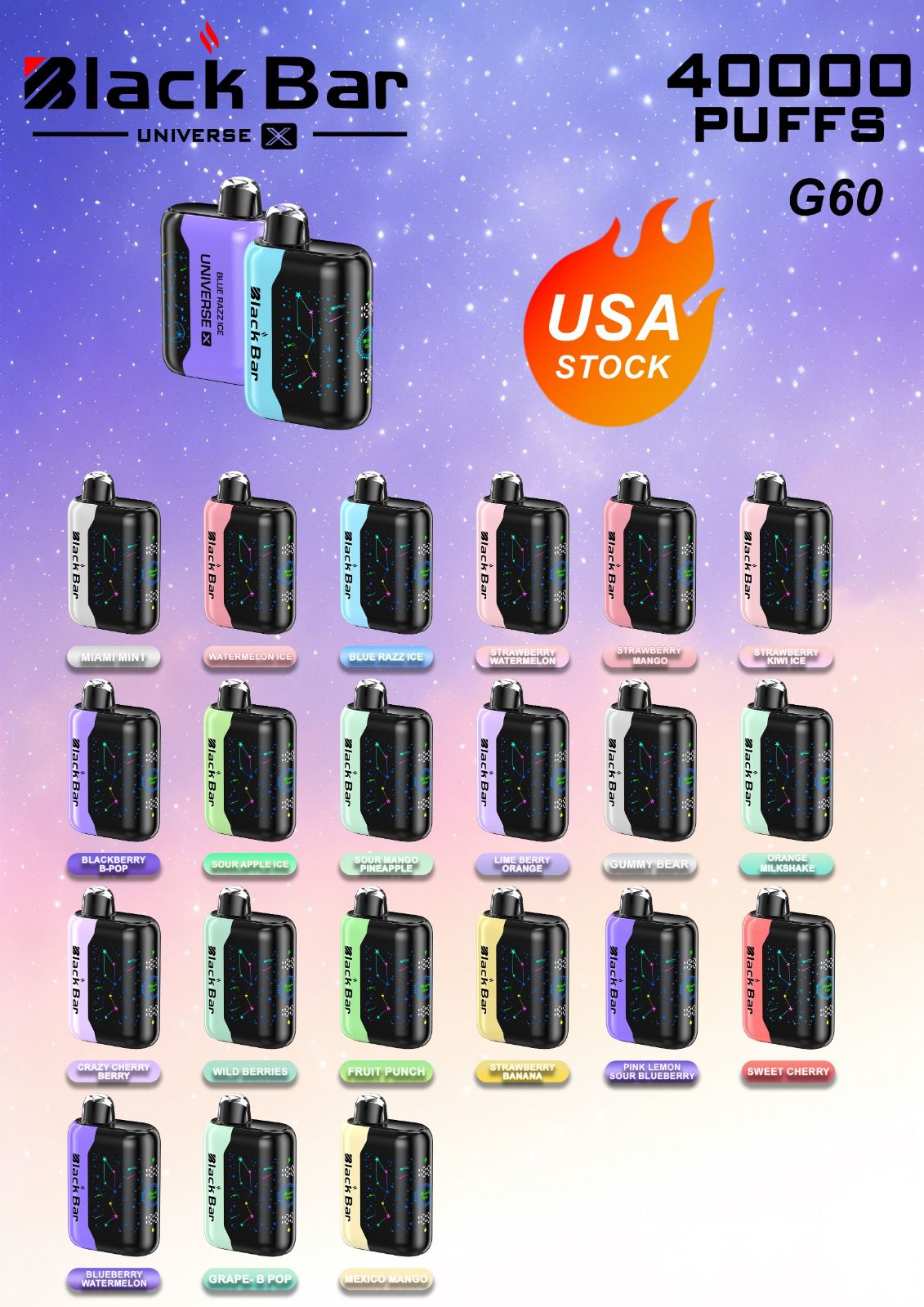 BLACK BAR UNIVERSE X 40K 5CT {SB2024}