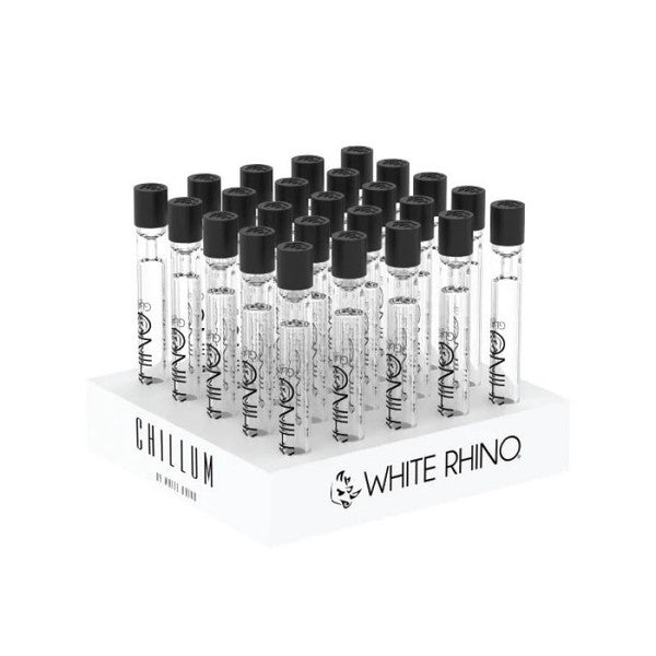 WHITE RHINO CHILLUM WITH SILICONE CAP 25CT