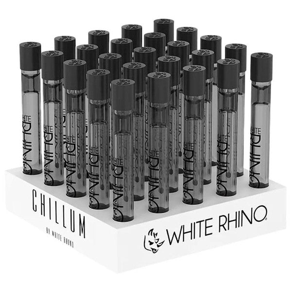 WHITE RHINO CHILLUM WITH SILICONE CAP IN BLACK 25CT