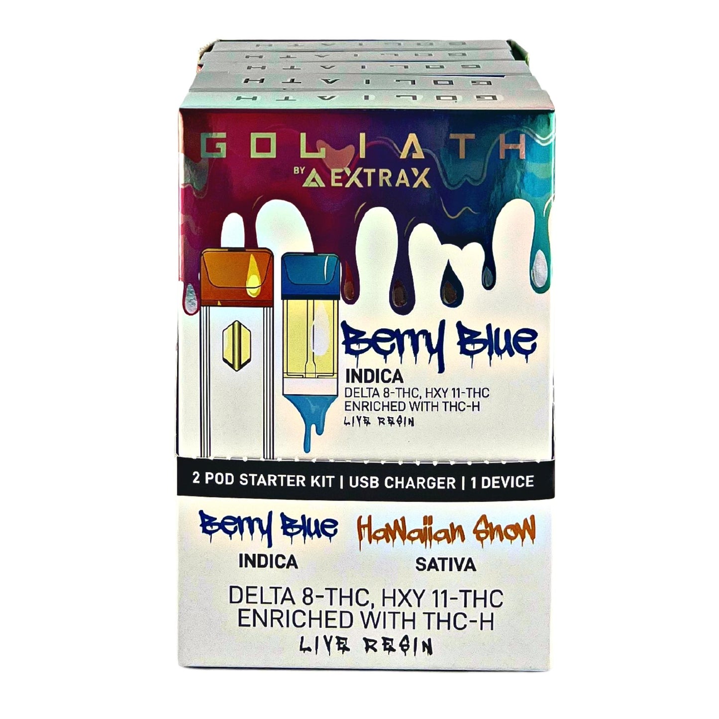 DELTA EXTRAX GOLIATH STARTER KIT BERRY BLUE HAWAIIAN SNOW D8/HXY 11/THC-H (5 COUNT / BOX)