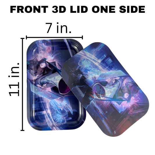 MEDIUM (7x11 in) ROLLING TRAY WITH 3D MAGNET LID | PRINT ON TWO SIDES | ASSORTED DESIGNS