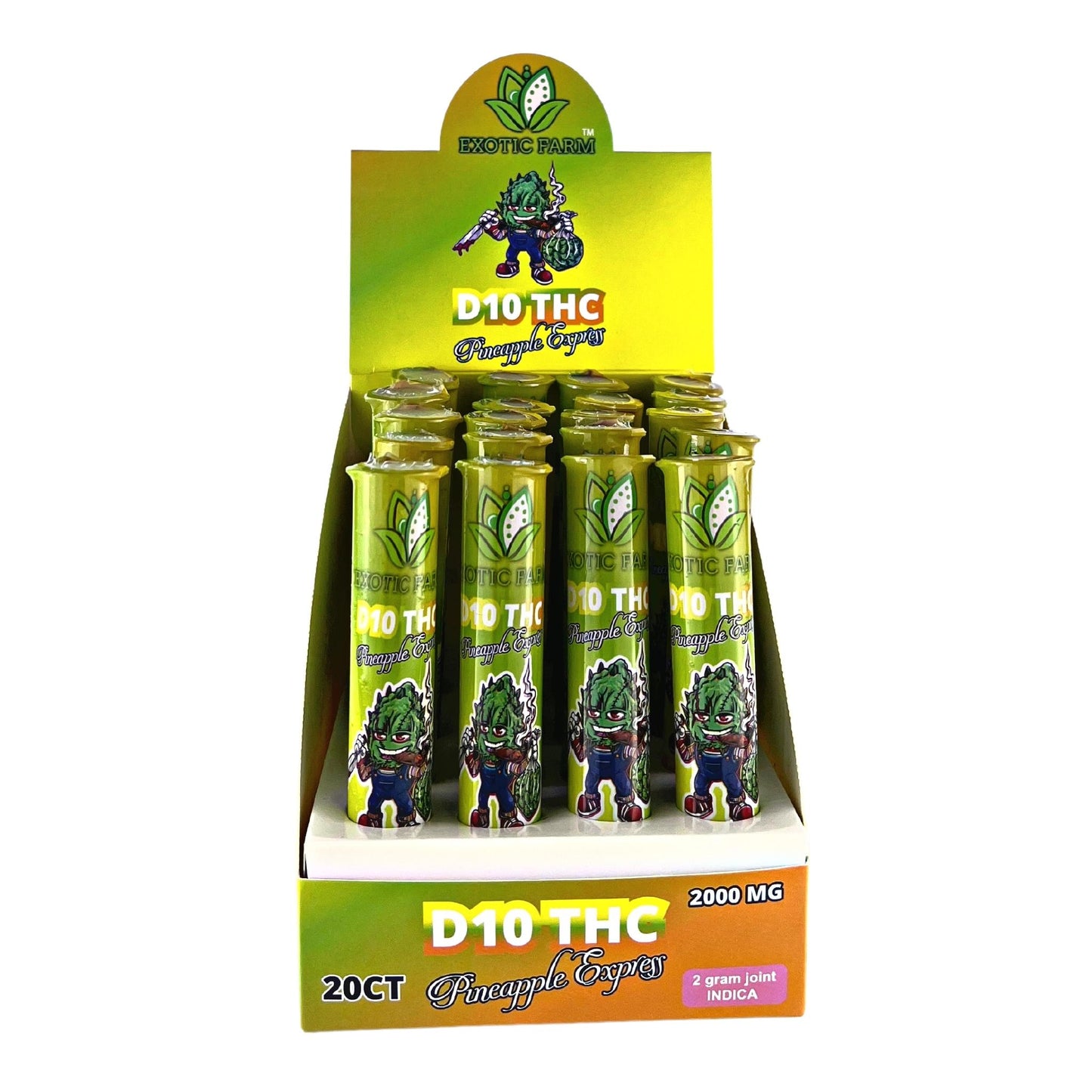 EXOTIC FARM DELTA 10 THC PRE-ROLLS 2 GR (20 COUNT/BOX)