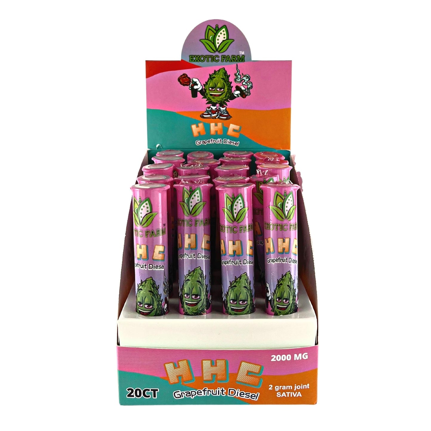 EXOTIC FARM HHC PRE-ROLLS 2 GR (20 COUNT/BOX)