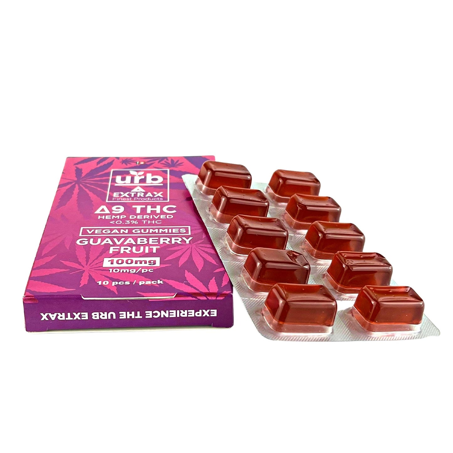 URB DELTA 9 GUMMIES 10 PACK/BOX - 100 MG (10 MG/PC)