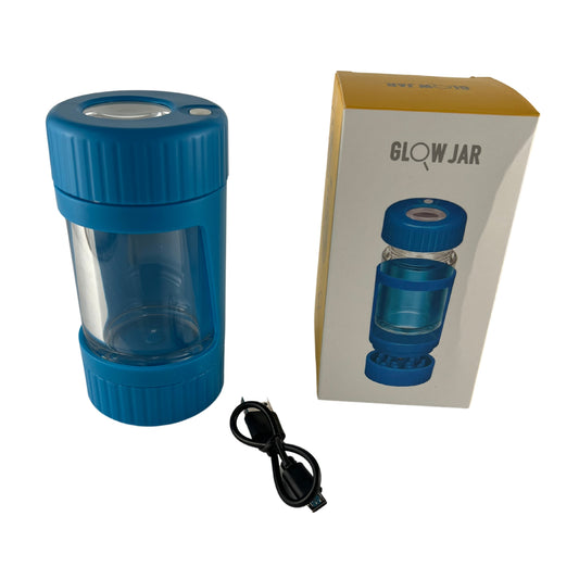 GLOW JAR| LED JAR WITH GRINDER AND ONE HITTER