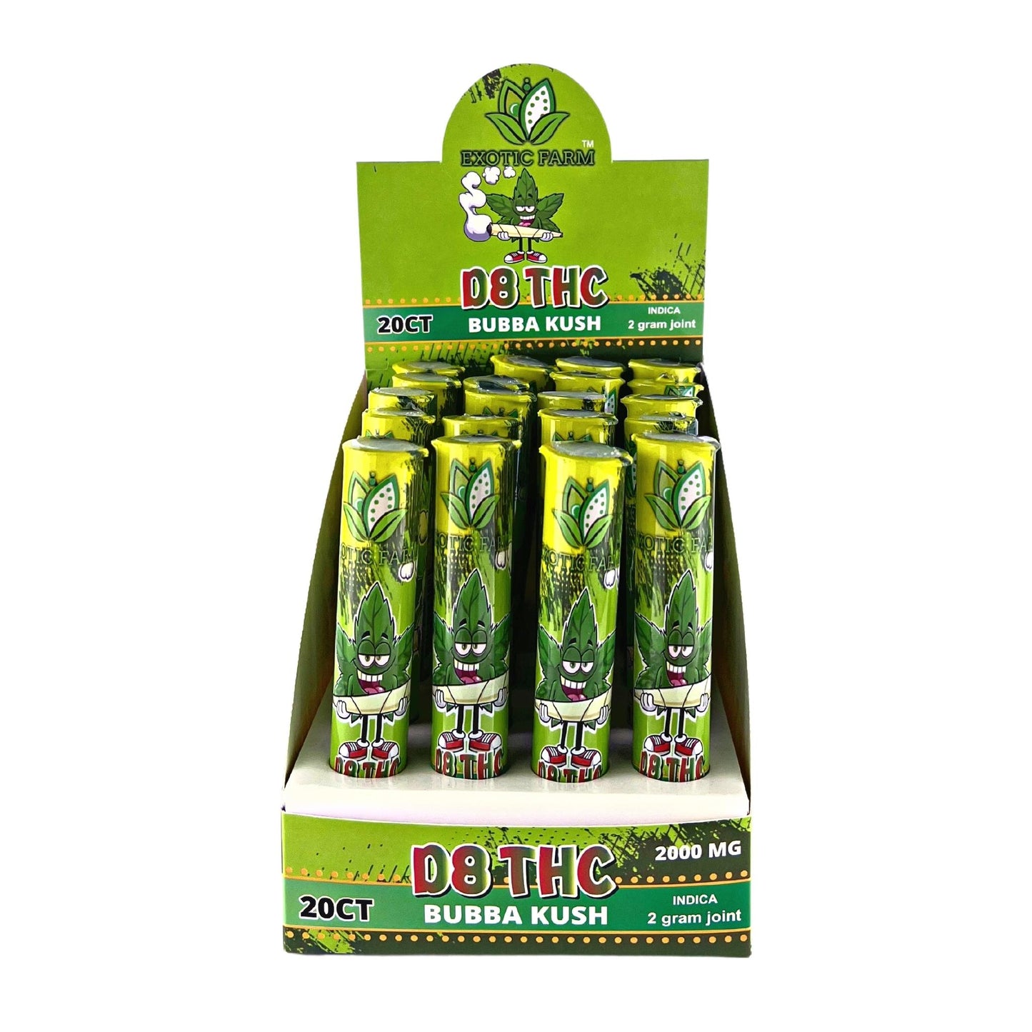 EXOTIC FARM DELTA 8 THC PRE-ROLLS 2 GR (20 COUNT/BOX)