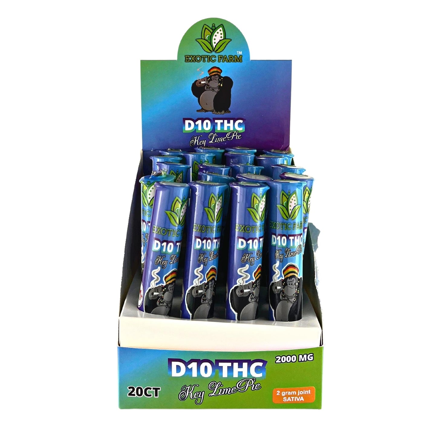 EXOTIC FARM DELTA 10 THC PRE-ROLLS 2 GR (20 COUNT/BOX)