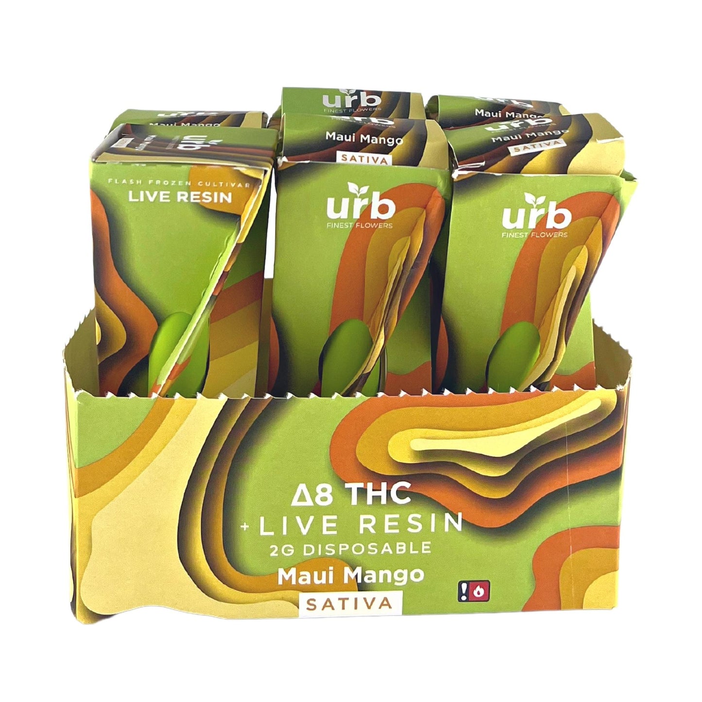 URB DELTA 8 THC LIVE RESIN 2G DISPOSABLES (6 COUNT / BOX)