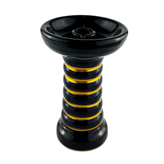 BLACK AND GOLD CERAMIC HOOKAH BOWL