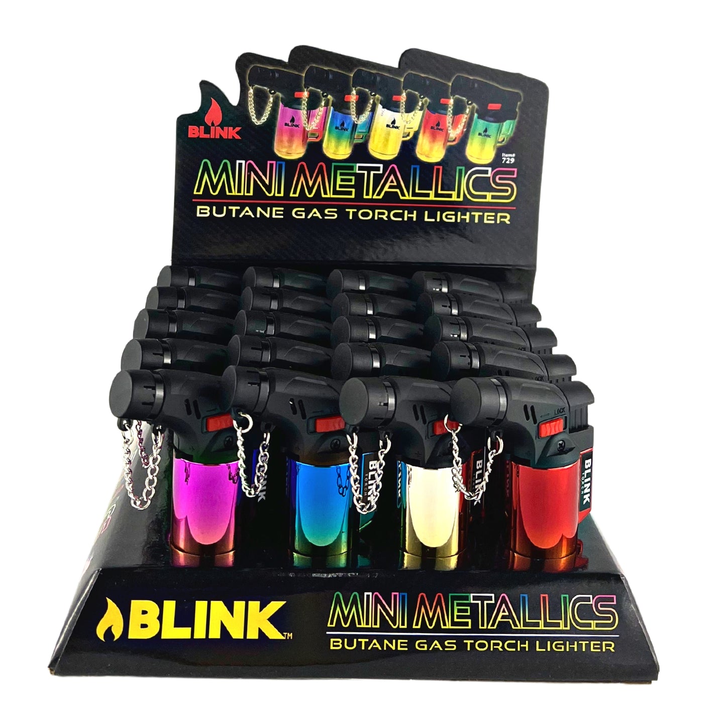 BLINK MINI ANGLE TORCH METALLIC DUAL TONE LIGHTER