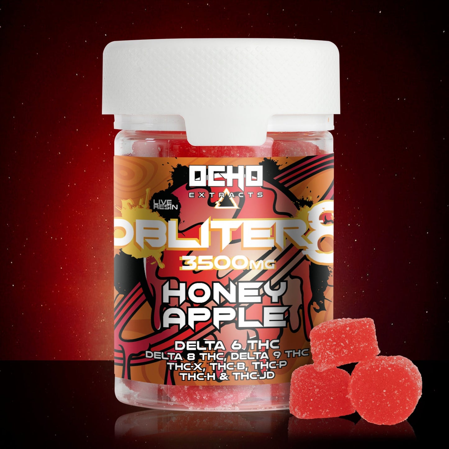 OCHO EXTRACTS - DELTA 6 OBLITER8 3500 MG LIVE RESIN GUMMIES - 20 PC/JAR