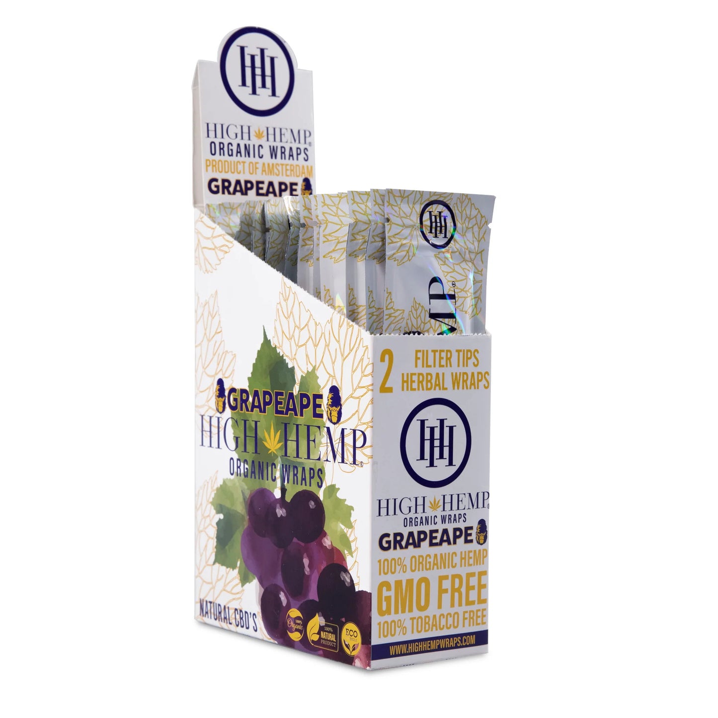 HIGH HEMP 2PK HERBAL WRAPS WITH FILTER TIPS (25 COUNT)