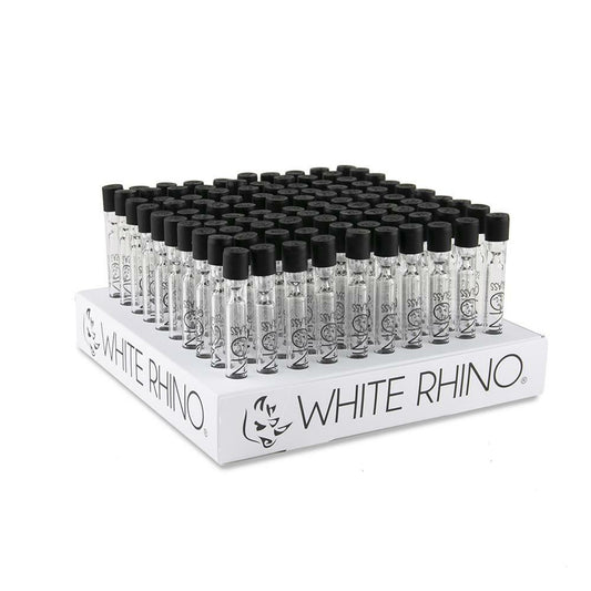 WHITE RHINO CHILLUM WITH SILICONE CAP DISPLAY (100 CT)