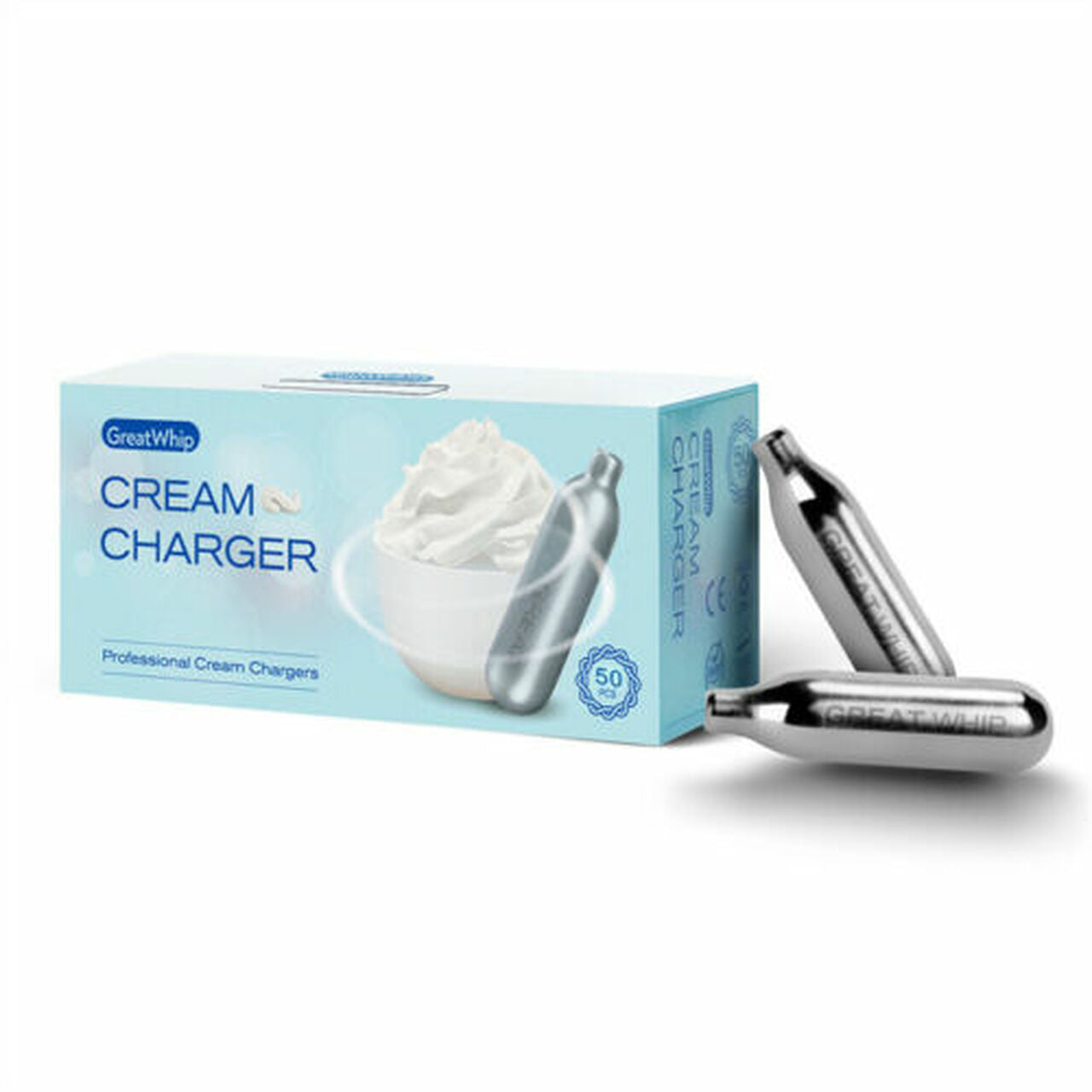 AU | GREAT WHIP REGULAR WHIP CREAM CHARGERS - 50 PER BOX (12 BOXES / CASE)